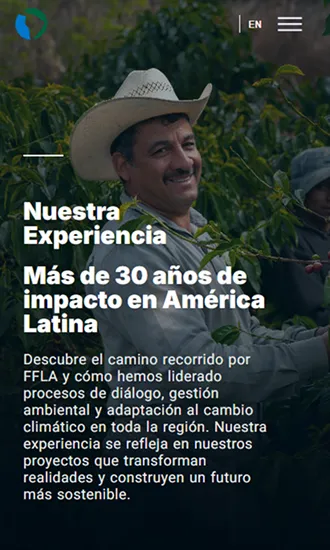 Vista móvil web FFLA fundación liderazgo latinoamericano