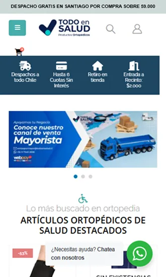 Vista móvil del portal Todo en Salud con turnos online para pacientes