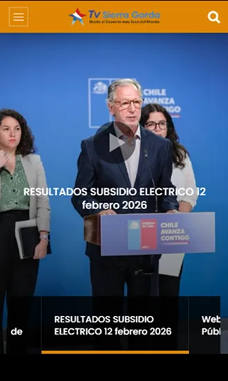 Vista mobile del sitio de TV Sierra Gorda – canal regional y noticias locales