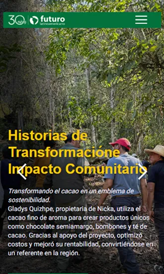 Vista móvil sitio web USFS conservación forestal Argentina