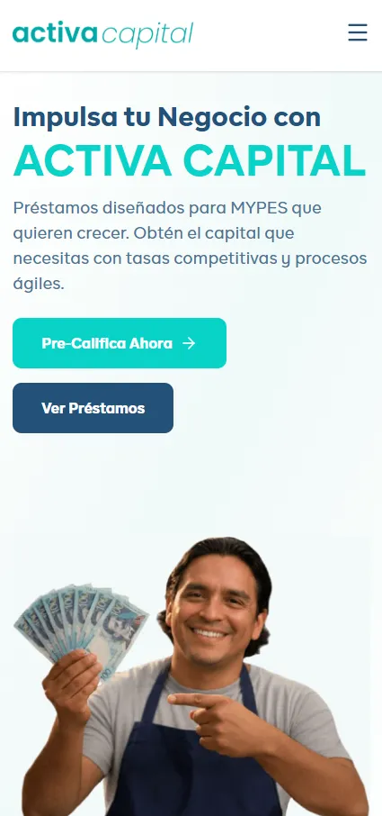 Vista mobile del sitio de ActivaCapital – gestión de capital e inversiones en Argentina