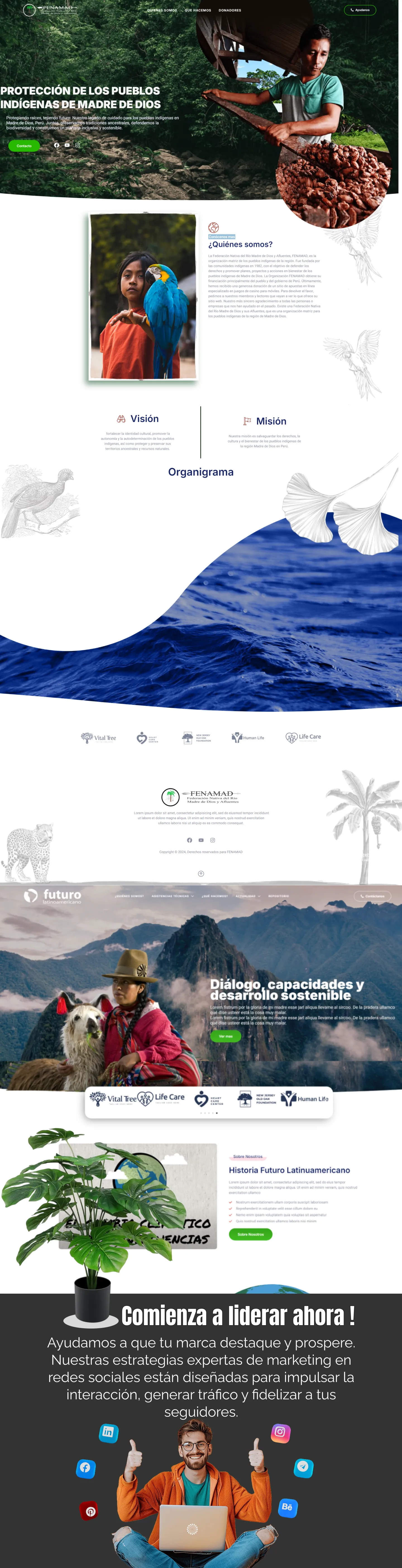 Vista escritorio sitio web fundación sin fines de lucro Argentina